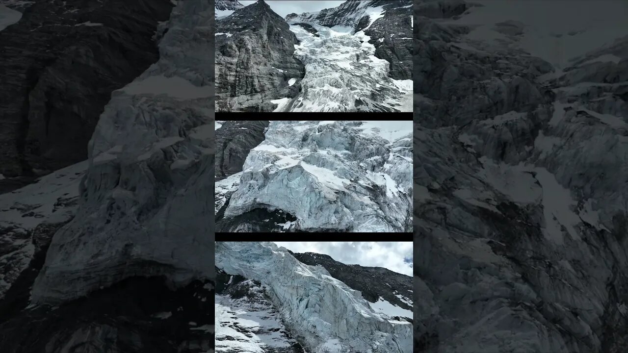 Amazing close up of Eiger glacier in Switzerland