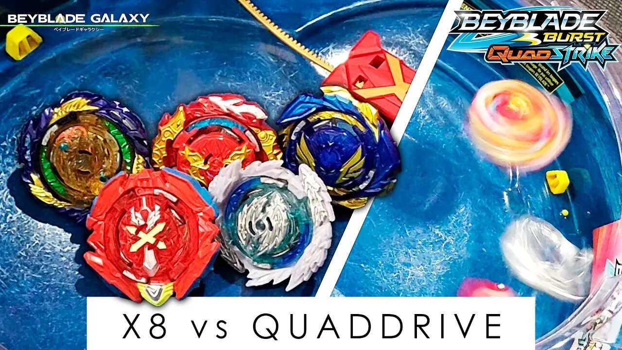 XIPHOID XCALIUS X8 vs QUADDRIVE - Beyblade Burst ベイブレードバースト