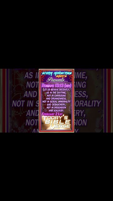 FEB 21, 2023 | STORM MINISTRIES | Daily Bible Verse | Romans 13:13 (NIV) | #shorts