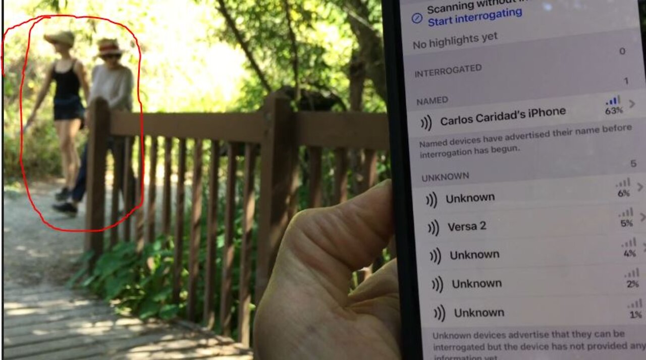 Detecting Bluetooth Signals from Hiking People!!! Undeniable Proof Vaxxed Emit Bluetooth Signals!