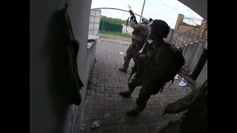 Ukrainian troops launch grenades and receive a response