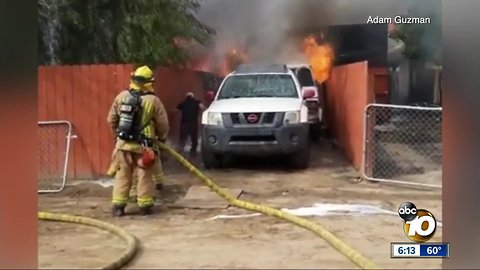 Man runs into burning home to save his dog