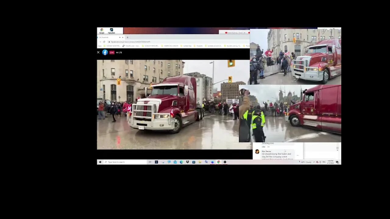 Erik Mueller LoadSafe Truck surrounded by cops Ottawa 2-27-22