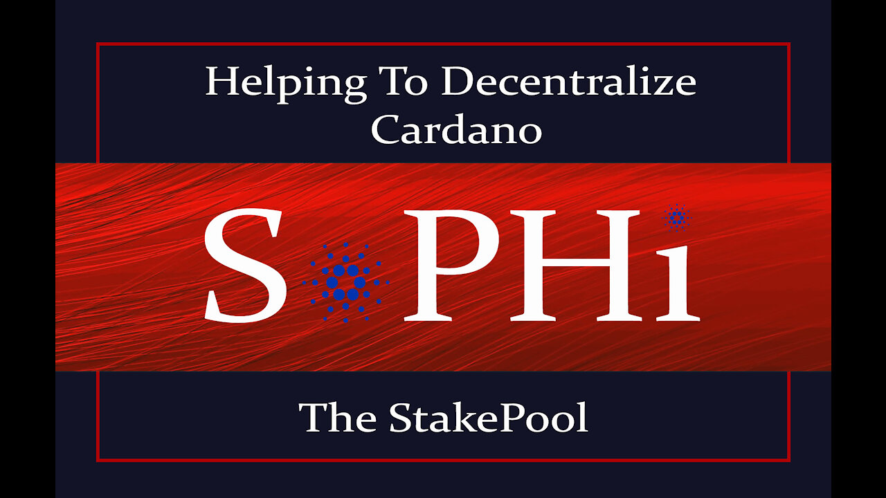 Welcome To The SoPHi Cardano Ada Stake Pool. Don't Get Caught In A Saturated Pool Come Check Us Out!