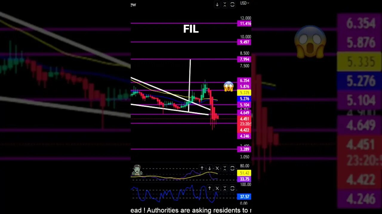 FIL falling wedge move cut short! Full update on The Crypto Dead channel!🧟♂️