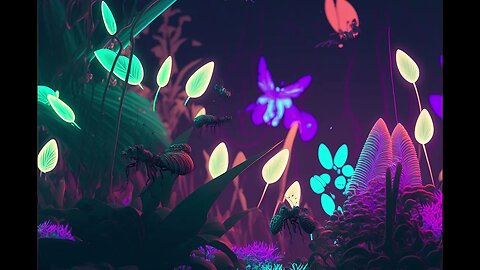 The bioluminescent night time forest - as imagined by Midjourney AI