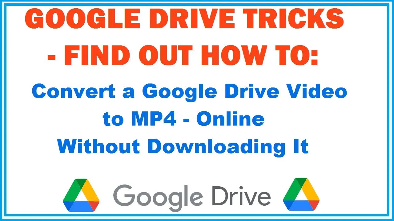 Find out How to Convert a Google Drive Video to MP4 Online | GD Tricks| @elementaryans