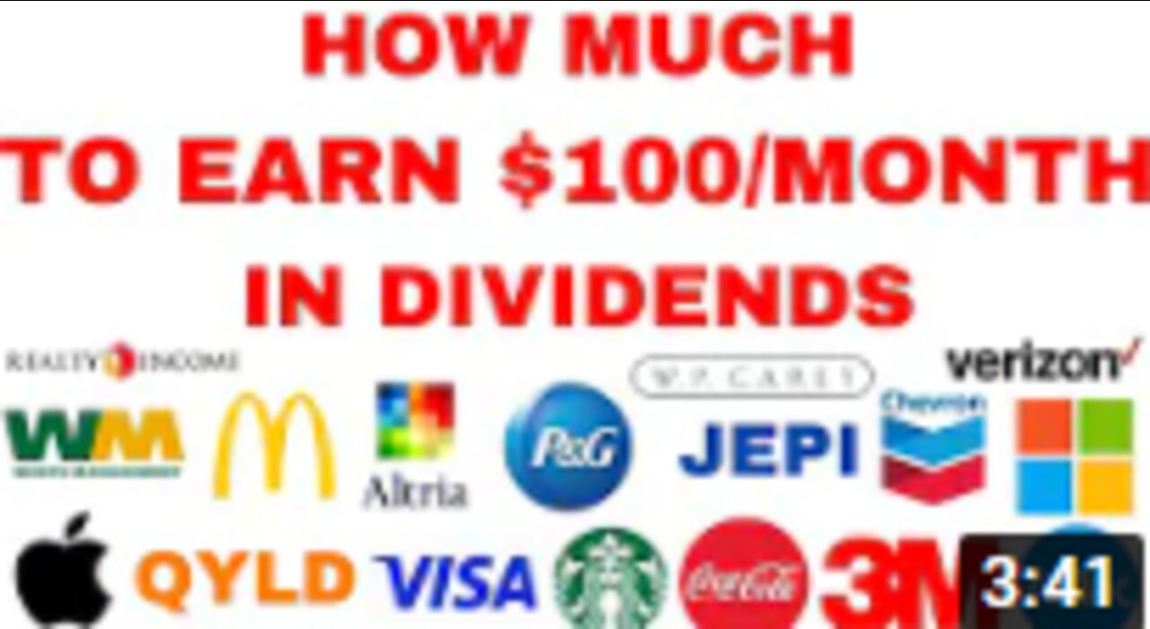 How Much You Need to Invest to Earn $100/Month in Dividends (50+ Stocks)