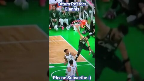 Jayson Tatum posters Giannis with a dizzying dunk #jaysontatum #giannisantetokounmpo #dunk