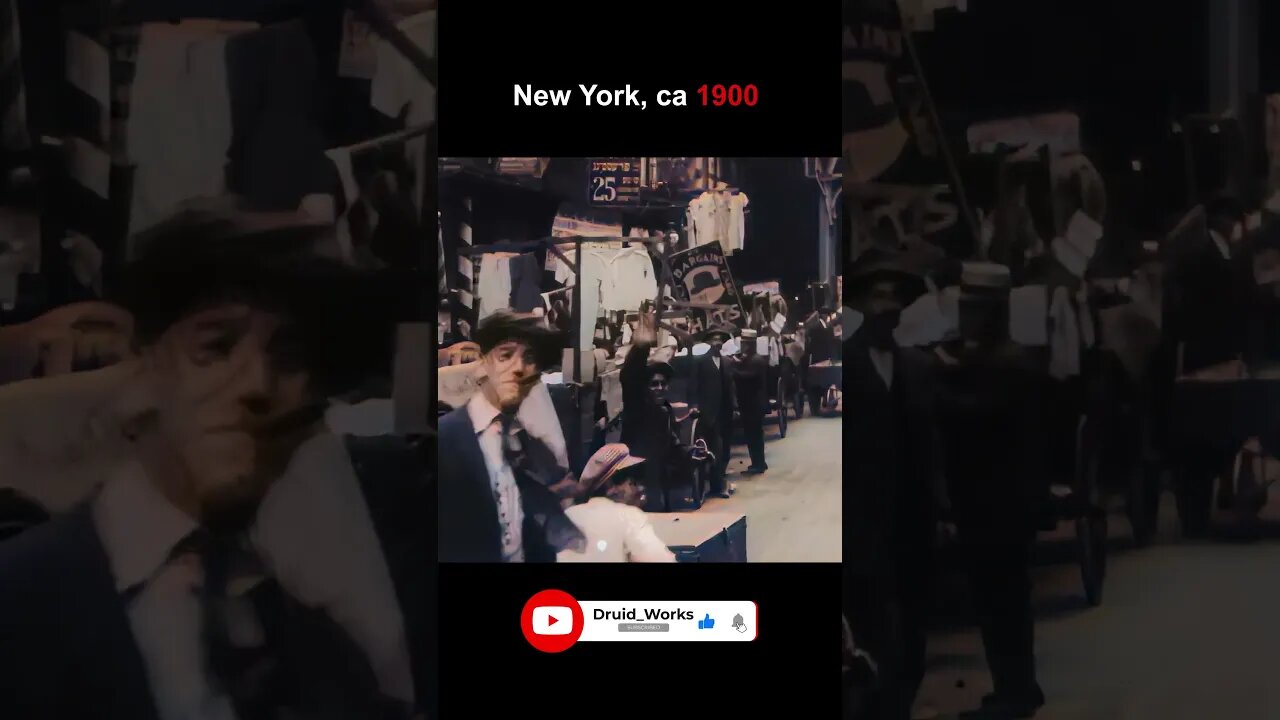 New York, 1900: Children Running Through Market, East Side Manhattan | 60fps, Colorized, Enhanced