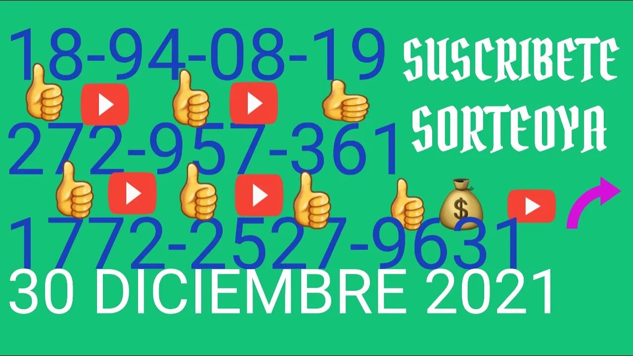 SORTEOYA NUMERO PROBABLE 30 DICIEMBRE 2021