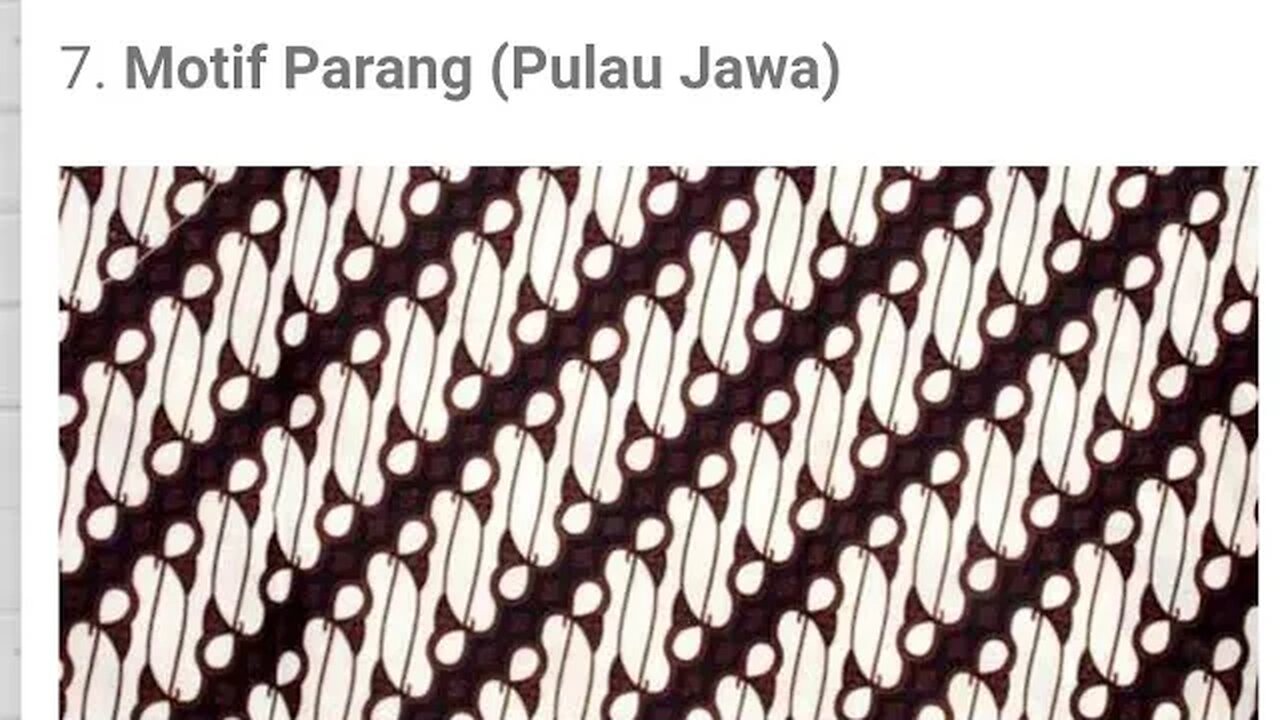 MOTIF BATIK PARANG PULAU JAWA