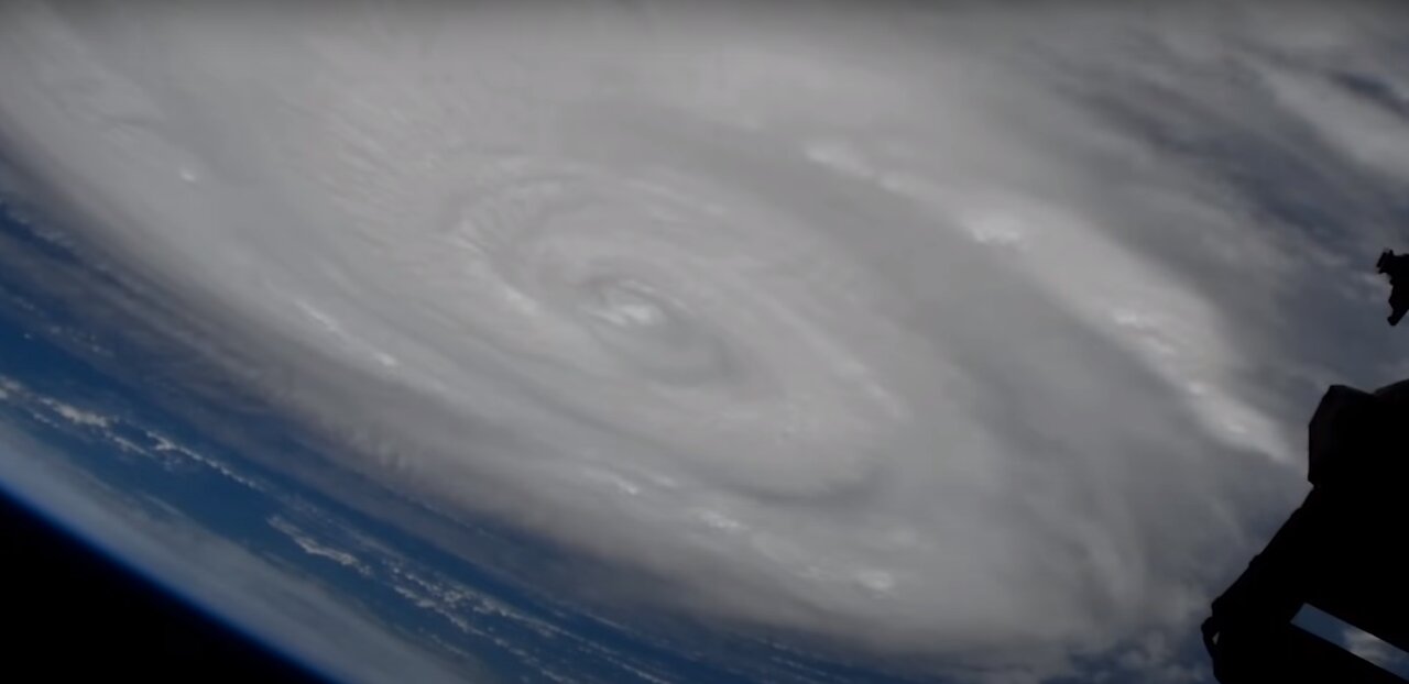 HURRICANE FRANKLIN IS SEEN FROM THE INTERNATIONAL SPACE STATION.