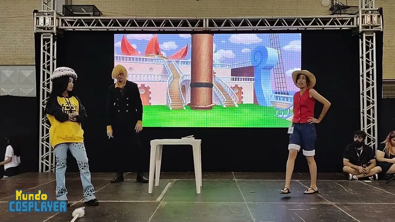 Apresentação Cosplay de Luffy, Sanji e Law do anime One Piece no 26º Pira Anime Fest (2022)