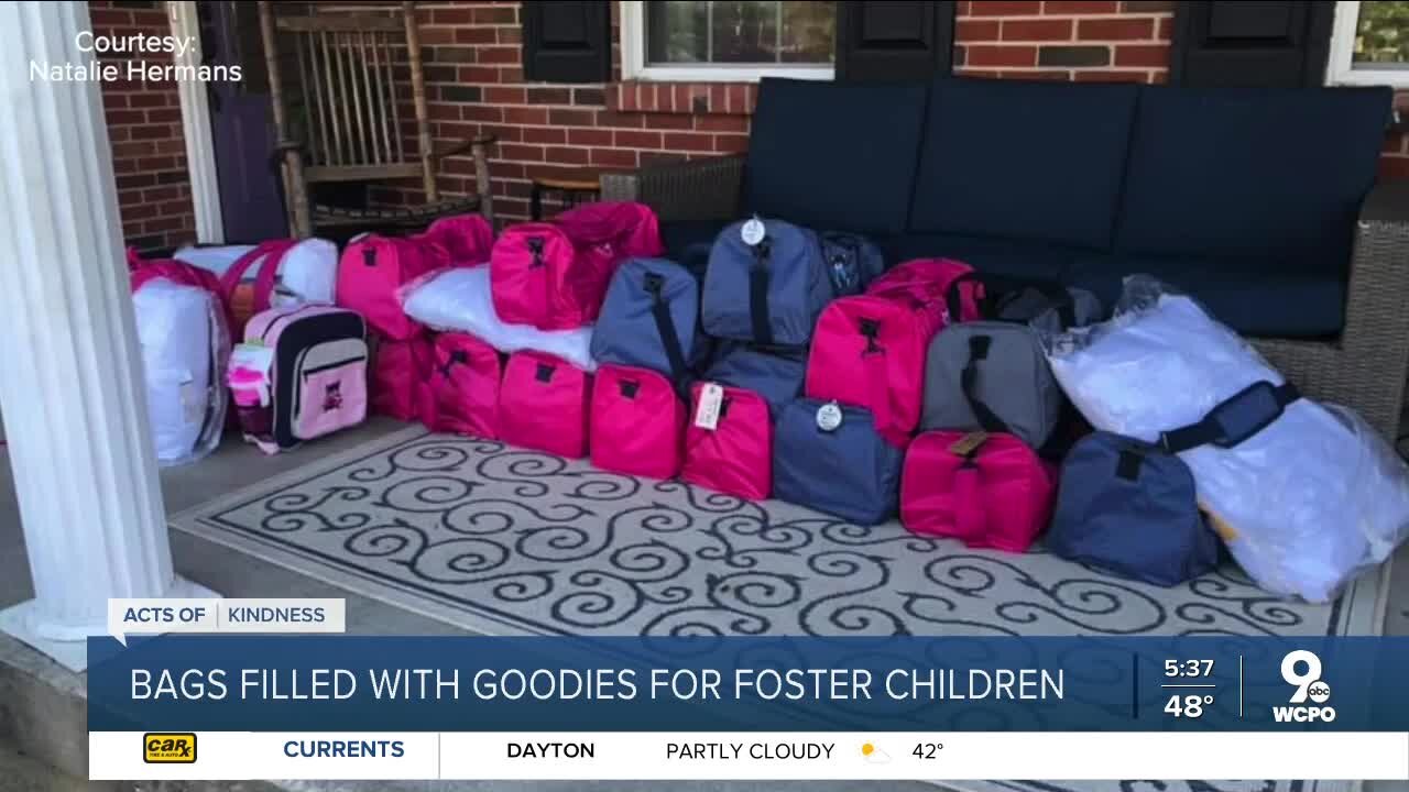 Local mom fills bags with goodies for children in foster care