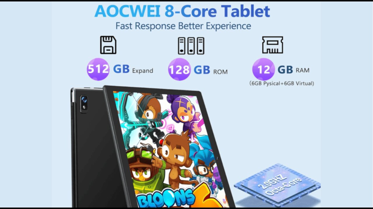 2024 Newest 10 Inch Tablet with Keyboard