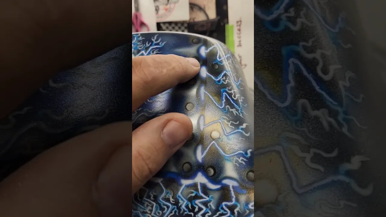 Adding detail using stencils #airbrush #motorcycle #art #loveyourjourney #blessed