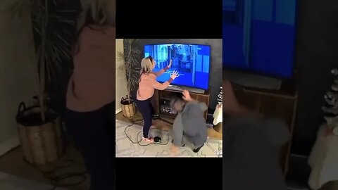 she broke the tv😂#viral #shorts #funny