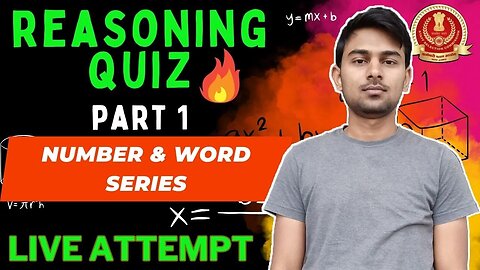 Part 1 Number & Word Series (Reasoning) Test Live on Youtube #ssc #quiz #cgl2023 | MEWS Maths