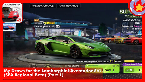 My Draws for the Lamborghini Aventador SVJ (SEA Regional Beta) (Part 1) | Racing Master