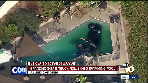 Grandmother's car rolls into Allied Gardens pool