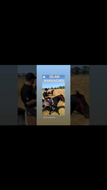 Khabib and Islam Makhachev racing on horse race. #shorts