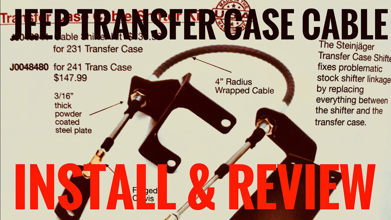 4WD JEEP TJ transfer case Shifter cable Install & Review