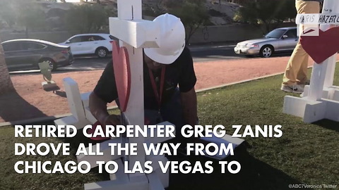 Chicago Man Places 58 Crosses At Welcome to Las Vegas Sign