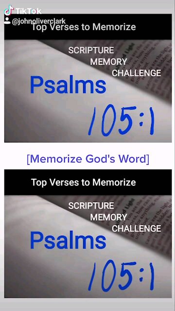 Top Verses To Memorize, Psalms 105:1