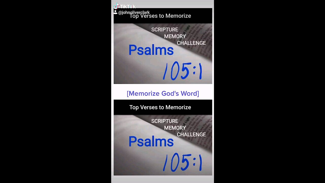 Top Verses To Memorize, Psalms 105:1