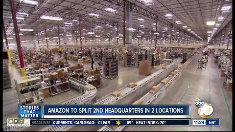 Amazon to split headquarters