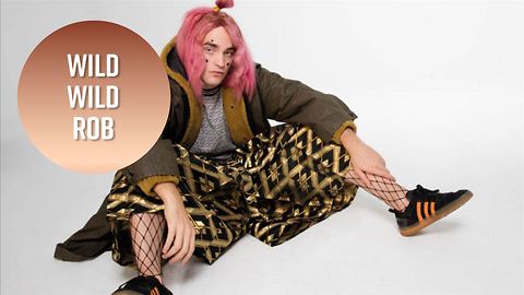 Here's Rob Pattinson in fishnets and a pink wig