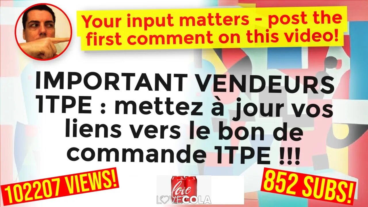 IMPORTANT VENDEURS 1TPE : mettez à jour vos liens vers le bon de commande 1TPE !!!