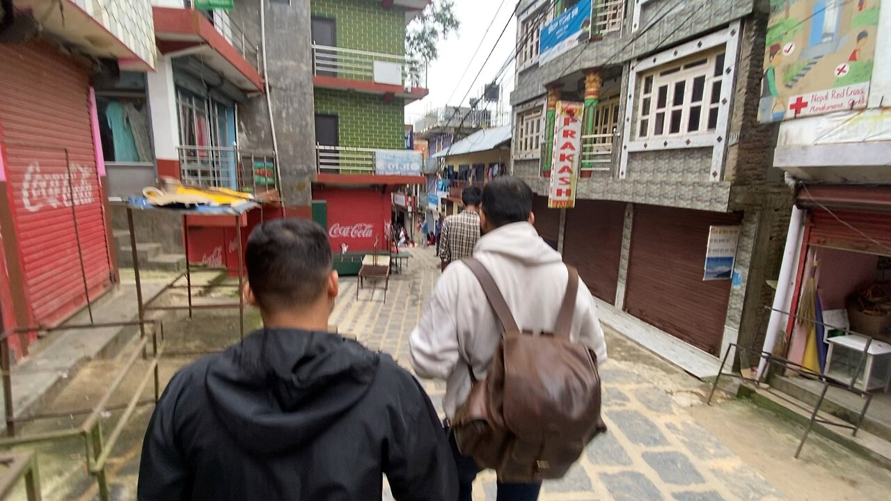 Walking on the street- manakamana temple Nepal