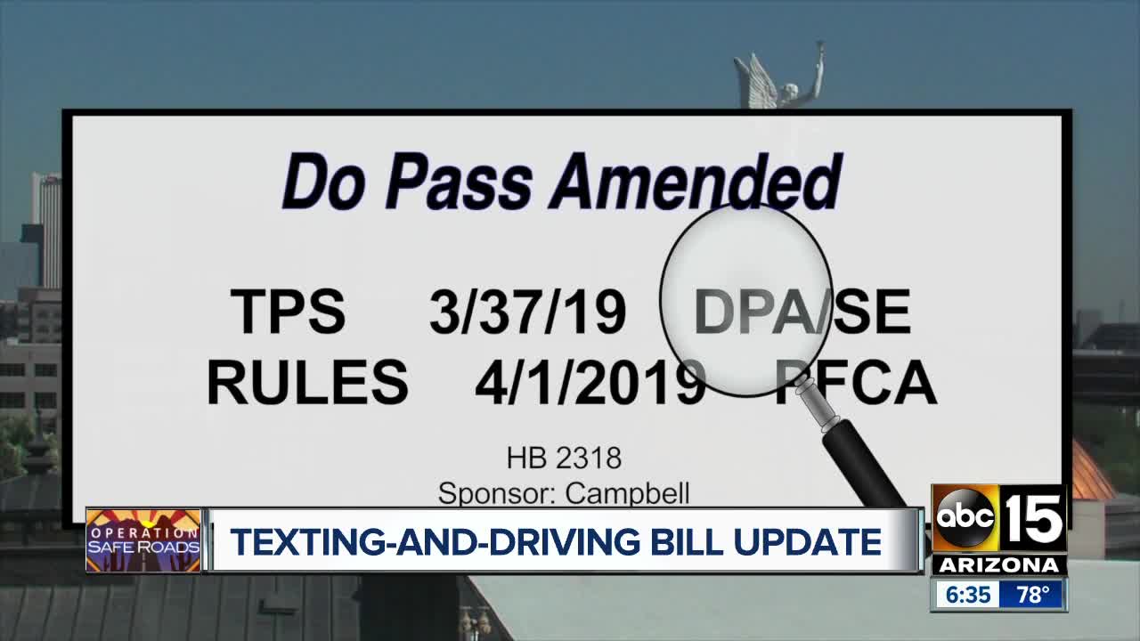 What's the latest with Arizona's texting while driving ban?