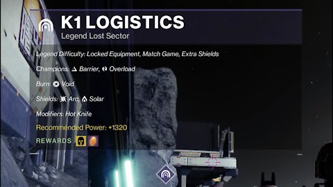 Destiny 2 Legend Lost Sector: The Moon - K1 Logistics 11-13-21