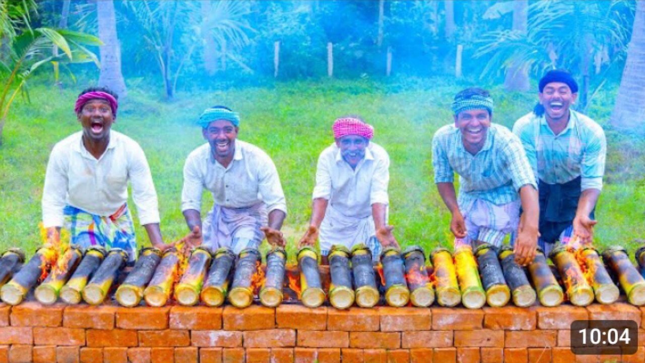 BAMBOO_CHICKEN___Chicken_Cooking_in_Bamboo___Direct_Fired_Bamboo_Chicken_Recipe_Cooking_in_Village