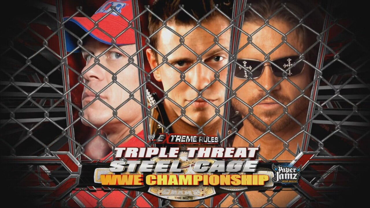 John Cena vs John Morrison vs The Miz Steel Cage Match Extreme Rules 2011