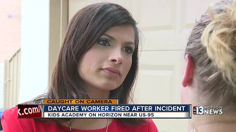 Day care worker fired after incident caught on camera