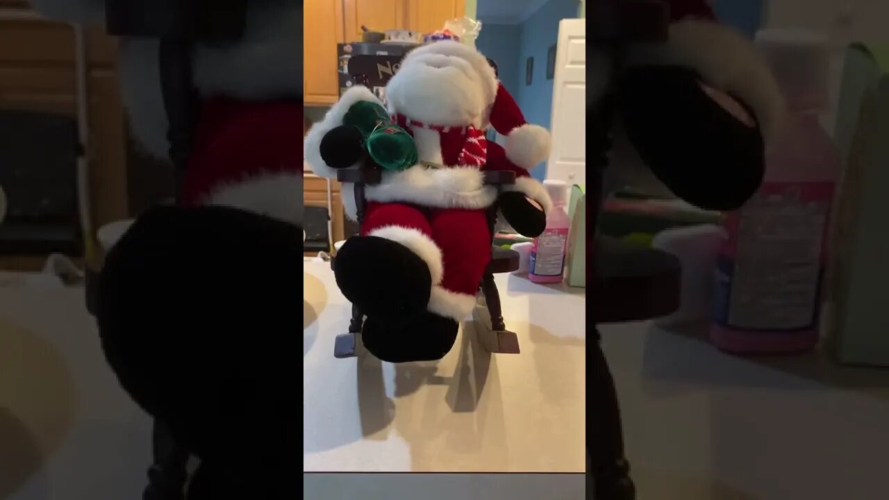 Santa Rocking Chair Found in Storage Area Above Garage. Jolly and fun?, or Horrific?
