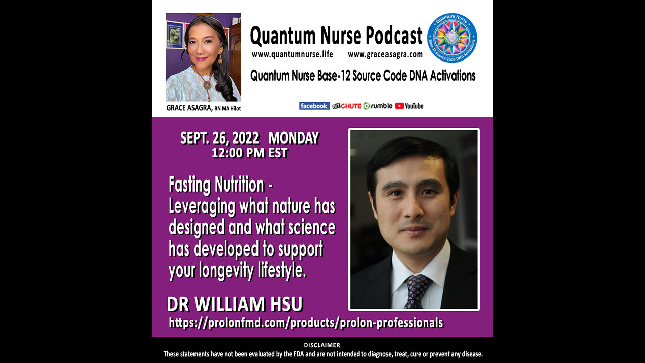 Dr. William Hsu - " Fasting Nutrition for Health Promotion and Longevity Lifestyle"