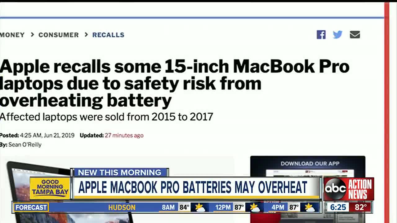 Apple recalls MacBook Pro laptops due to overheating battery