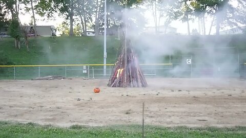 Lighting the fire - Madeira Bonfire - Sep '22