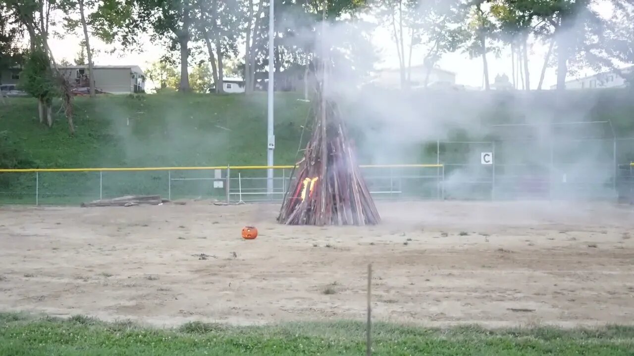 Lighting the fire - Madeira Bonfire - Sep '22