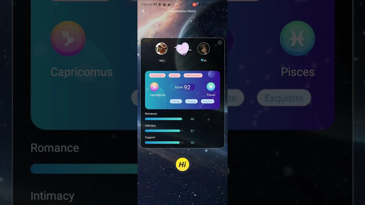 CONSTELLATION MATCH #HAPPY #GETNEWFRIENDS #shorTS