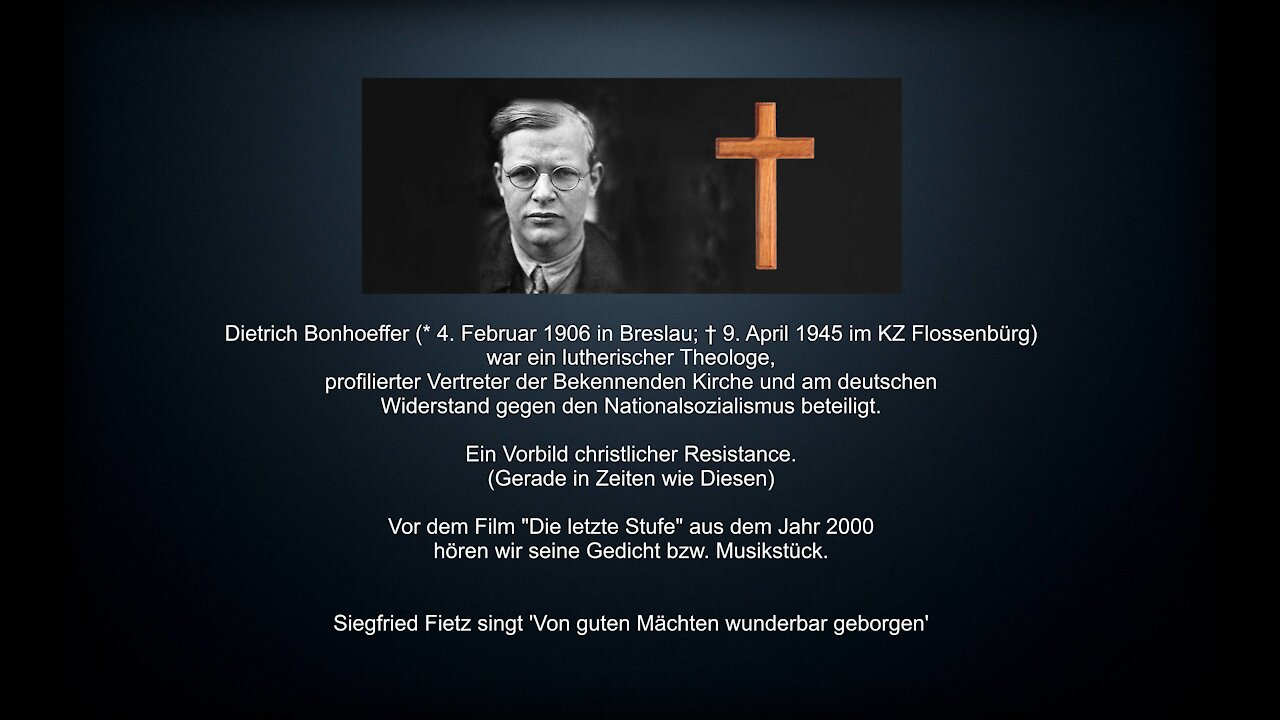 Christen Dietrich Bonhoeffer christliche Resistance Ungehorsam gegenüber Staat früher heute