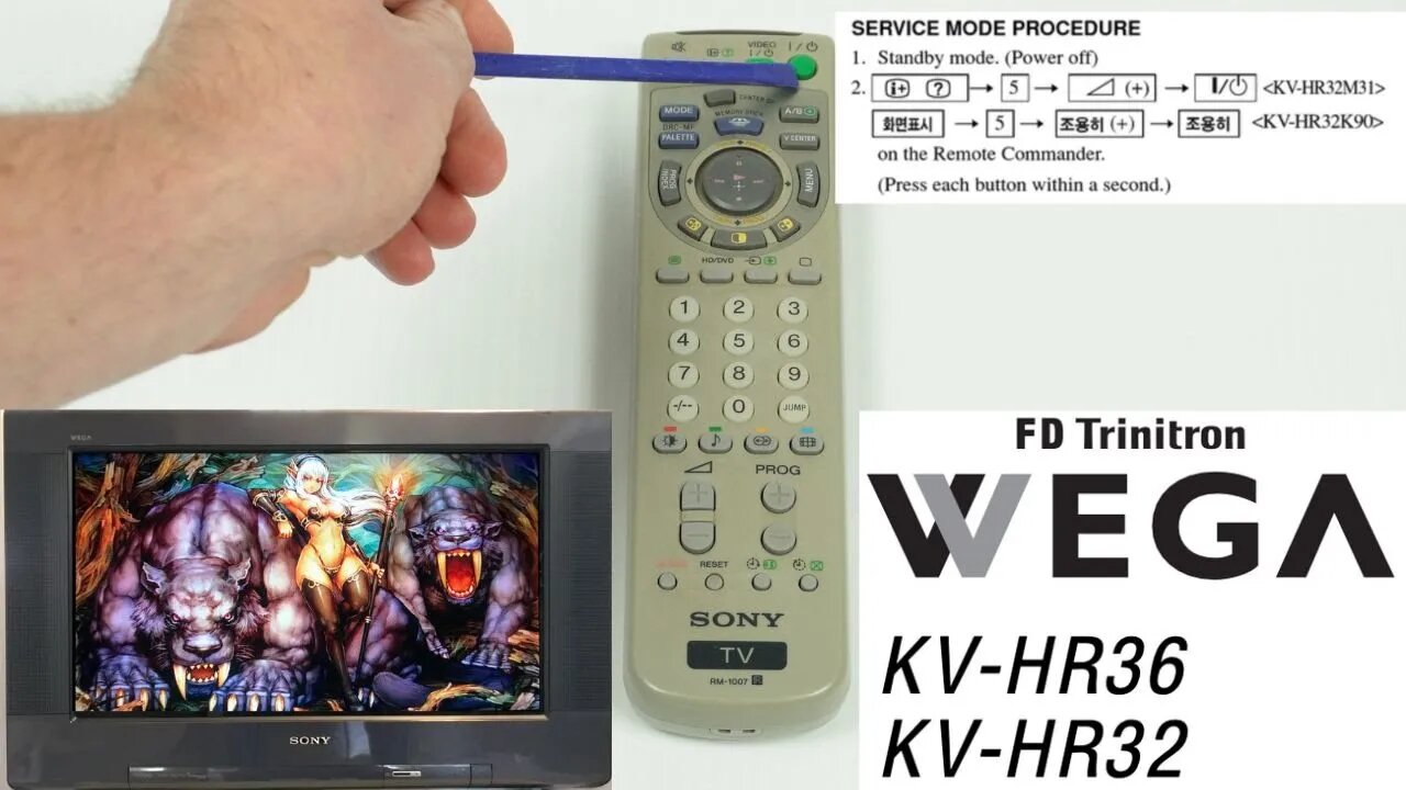 Service Menu Access Sony KV-HRM36M31