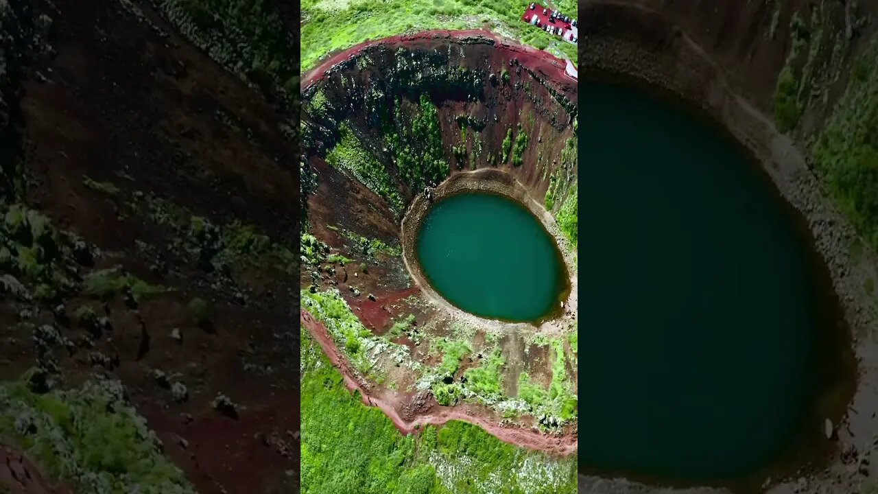 A 3,000-year-old volcanic crater lake in South Iceland.