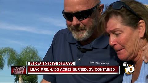 Couple sees burned home for the first time after Lilac Fire