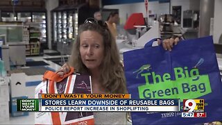 Stores learn increased shoplifting can be downside of reusable bags